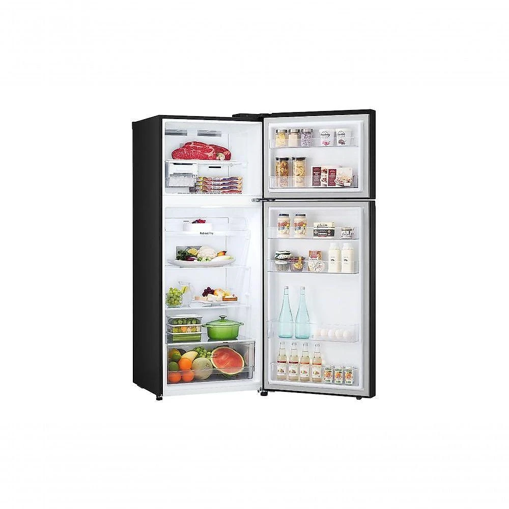 Geladeira LG Duplex Frost Free Inverter 395L Black Inox Top Mount 110V