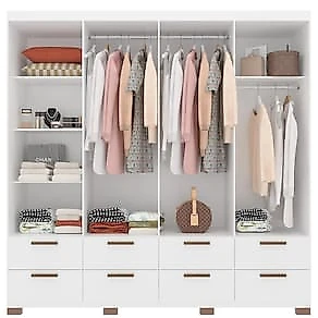 Guarda-Roupa Casal Bartira Coimbra 8 Portas 8 Gavetas Branco
