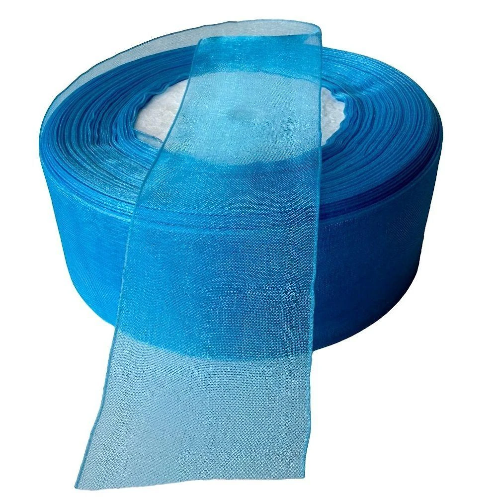 Fita de Organza Voal Premium em 38MM Azul Celeste 10M OEM