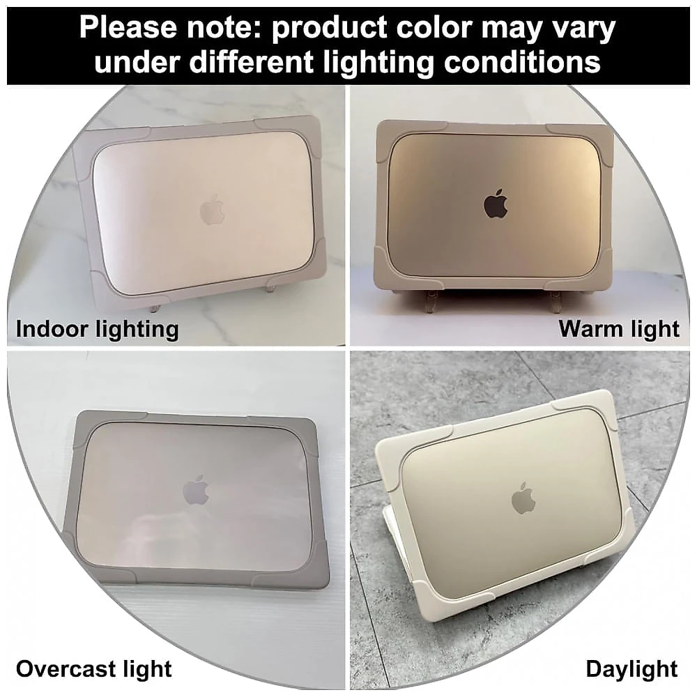 Capa Rígida Batianda para MacBook Pro 13" – Modelos A2289, A2251, A2338 M1/M2 com Suporte Dobrável, Tampa de Teclado e Película de Tela – Cáqui