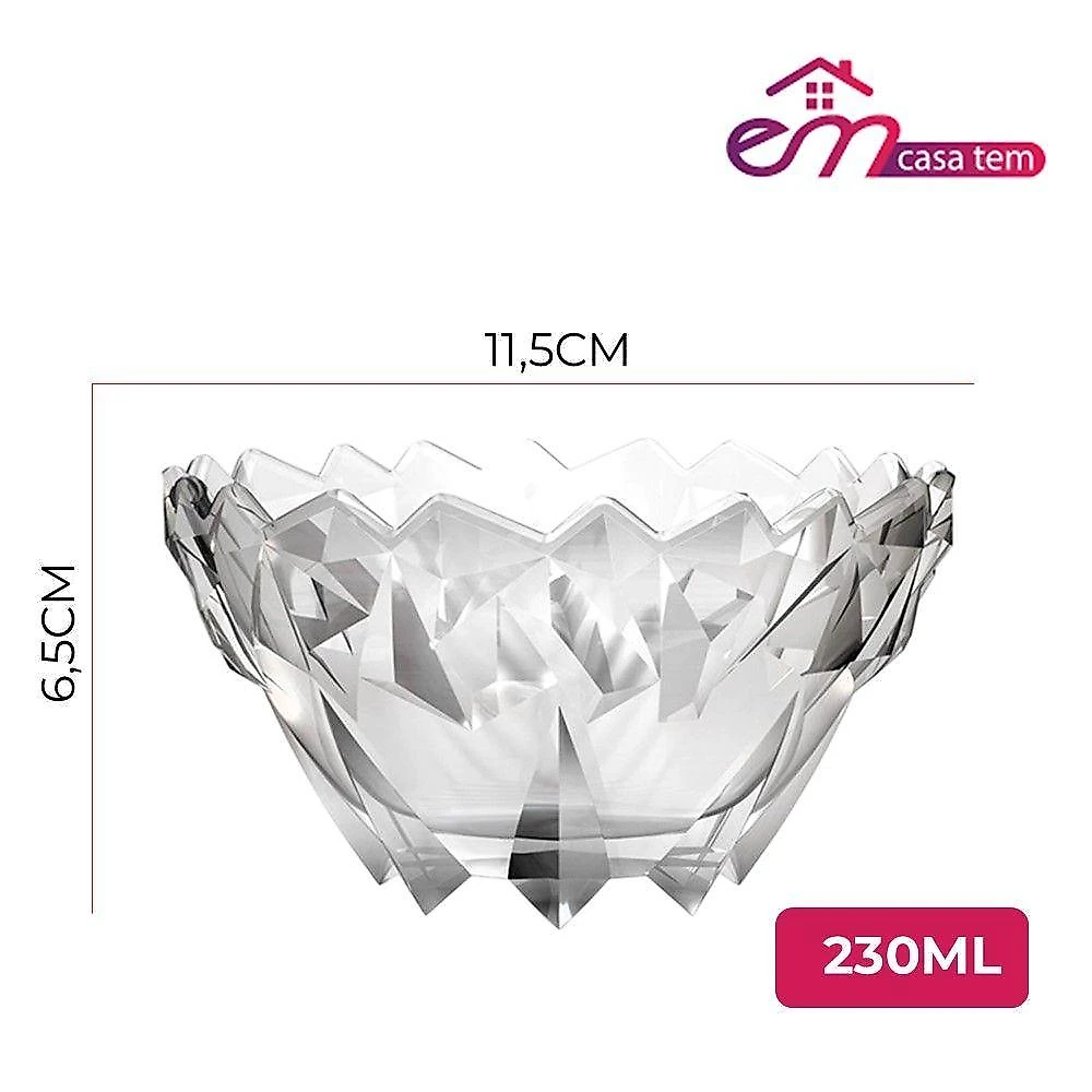Jogo 4 Bowl De Sobremesa Pote Tigela De Vidro Transparente Rocks 230ml Em Casa Tem