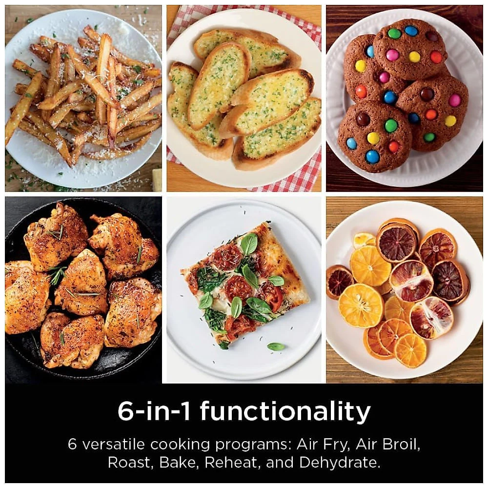 Fritadeira de Ar Air Fryer Dupla 7,5 Litros com Tecnologia DoubleStack Cozinha 4 Alimentos Simultaneamente, 110V 1690W, Ninja SL201, Preta