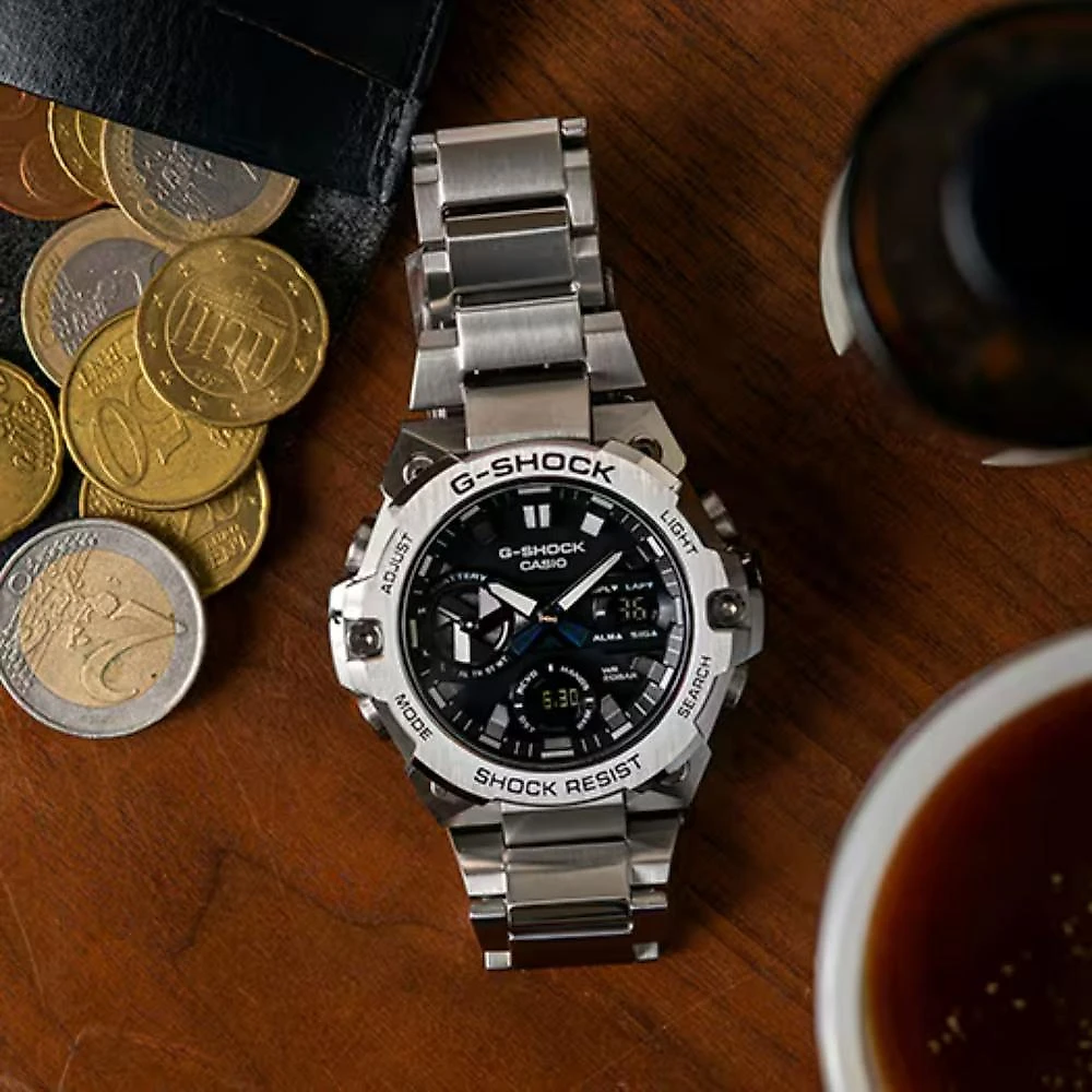 Relógio CASIO G-SHOCK G-Steel GST-B400D-1ADR Bluetooth e Tough Solar