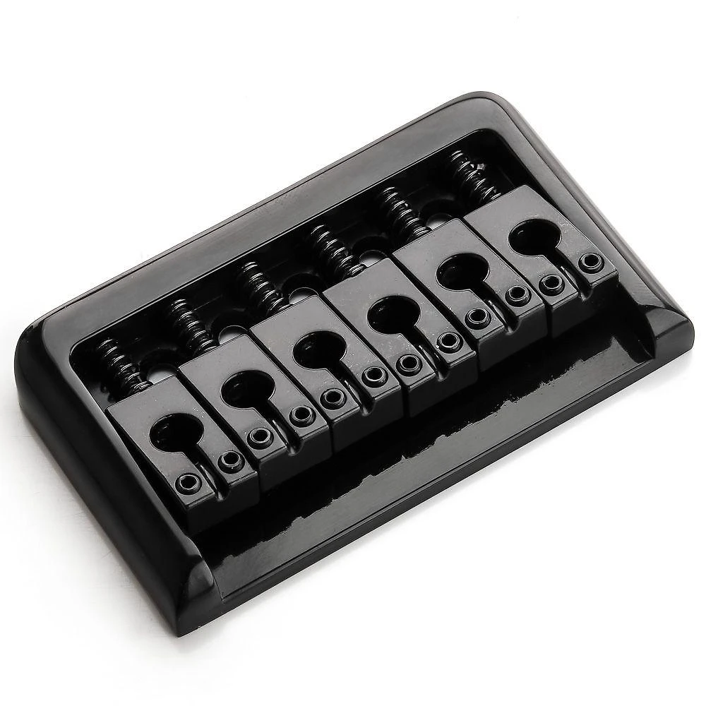 Ponte para Guitarra Fixa JSB-BK Through-Body Saddles Zinco Preta Spirit