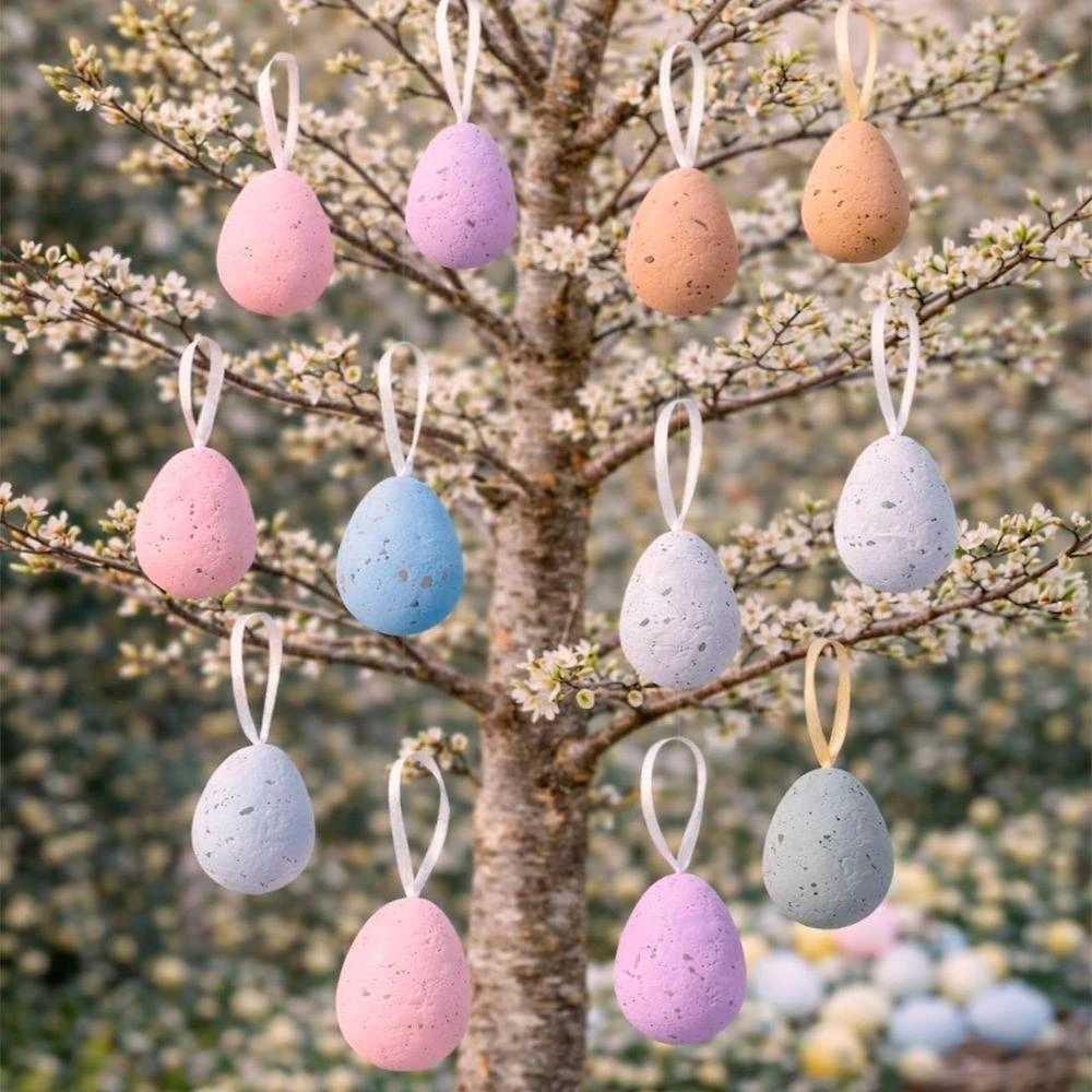 Pendente Ovinhos Coelho Decoração De Páscoa 5x3cm Kit 36pçs