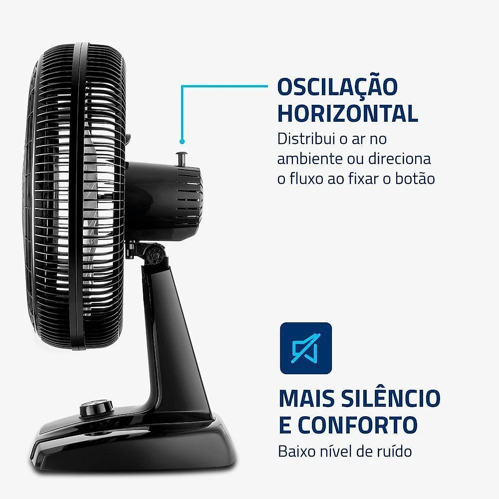 Ventilador de mesa mondial 40cm 8 pás 3 velocidades preto nvt-40-8p-b 110v