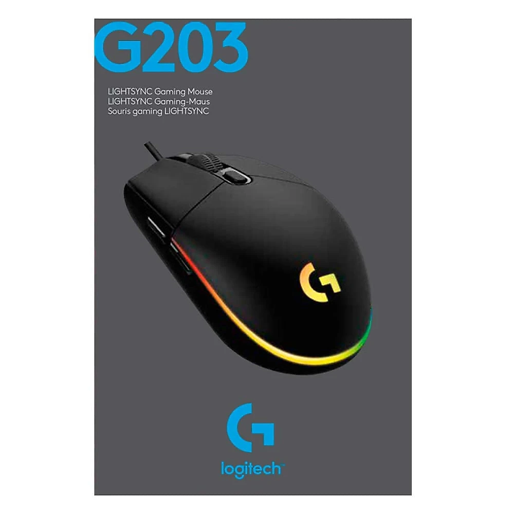 Mouse Gamer G203 Lightsync RGB 6 Botões Até 8.000 DPI Logitech