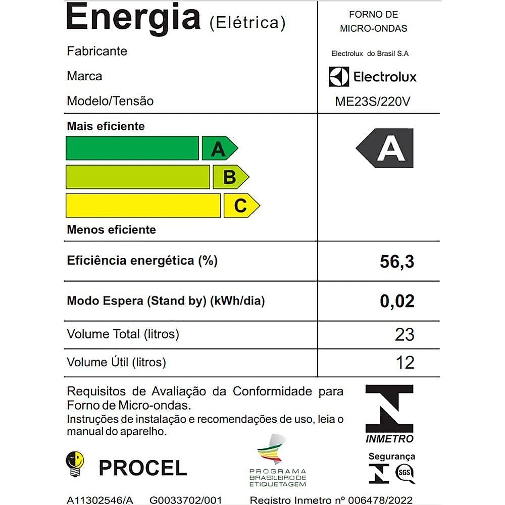 Micro-ondas electrolux efficient 23l me23s função manter aquecido prata 110