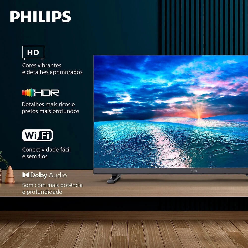 Smart TV 32, HD, LED, Titan OS 32PHG6910/78 Philips Preto - Bivolt