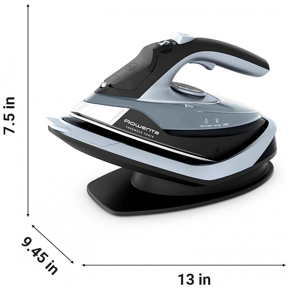 Ferro a Vapor sem Fio Rowenta Freemove, 1600 Watts, Base de Aço Inoxidável, Aquecimento Rápido, Steamer Portátil para Roupas, Recarregável para Passar Ferro a Vapor sem Fio Rowenta Freemove, 1600 Watts, Base de Aço Inoxidável, Aquecimento Rápido, Steamer Portátil para Roupas, Recarregável para