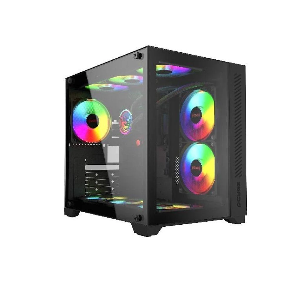 Gabinete Gamer Pcyes Forcefield Black Vulcan - Gffbvp