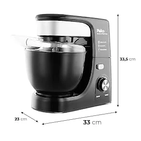 Batedeira Planetária Philco PHP500 Turbo com 11 Velocidades e 500W – Preto 110V