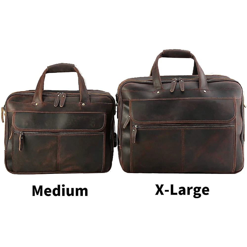 Polare Maleta de Couro Masculina pTrabalho e Laptop até 43 cm