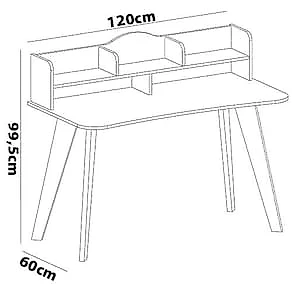 Escrivaninha Artely Sofia com Nichos - 120cm de largura Branco