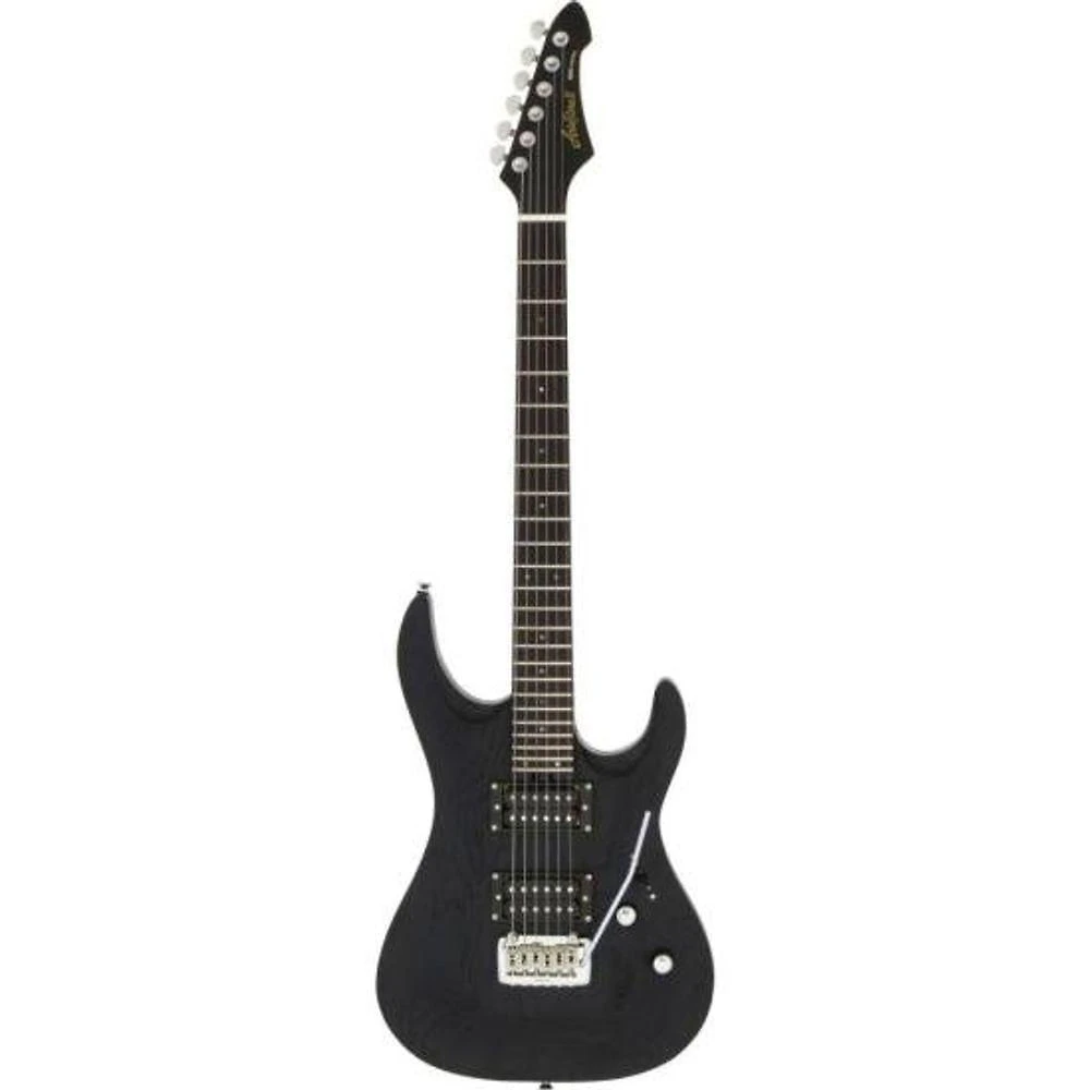 Guitarra Elétrica Aria Pro II MAC-DLX Corpo Ash Thermo Treated 24 Trastes Preto Aria Guitars