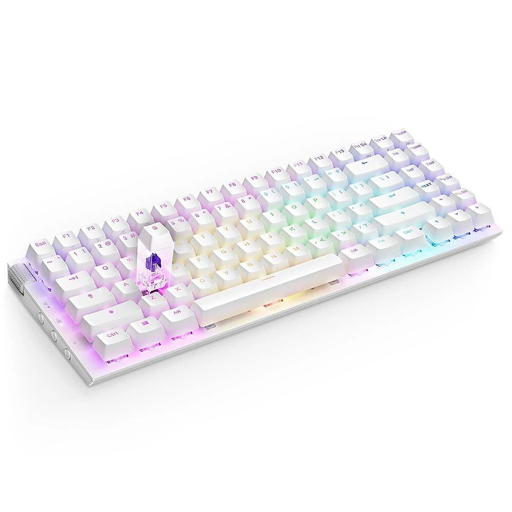 Teclado Óptico Gamer NZXT Function 2 MiniTKL, RGB, USB-C, Layout US, Branco - KB-002NW-US