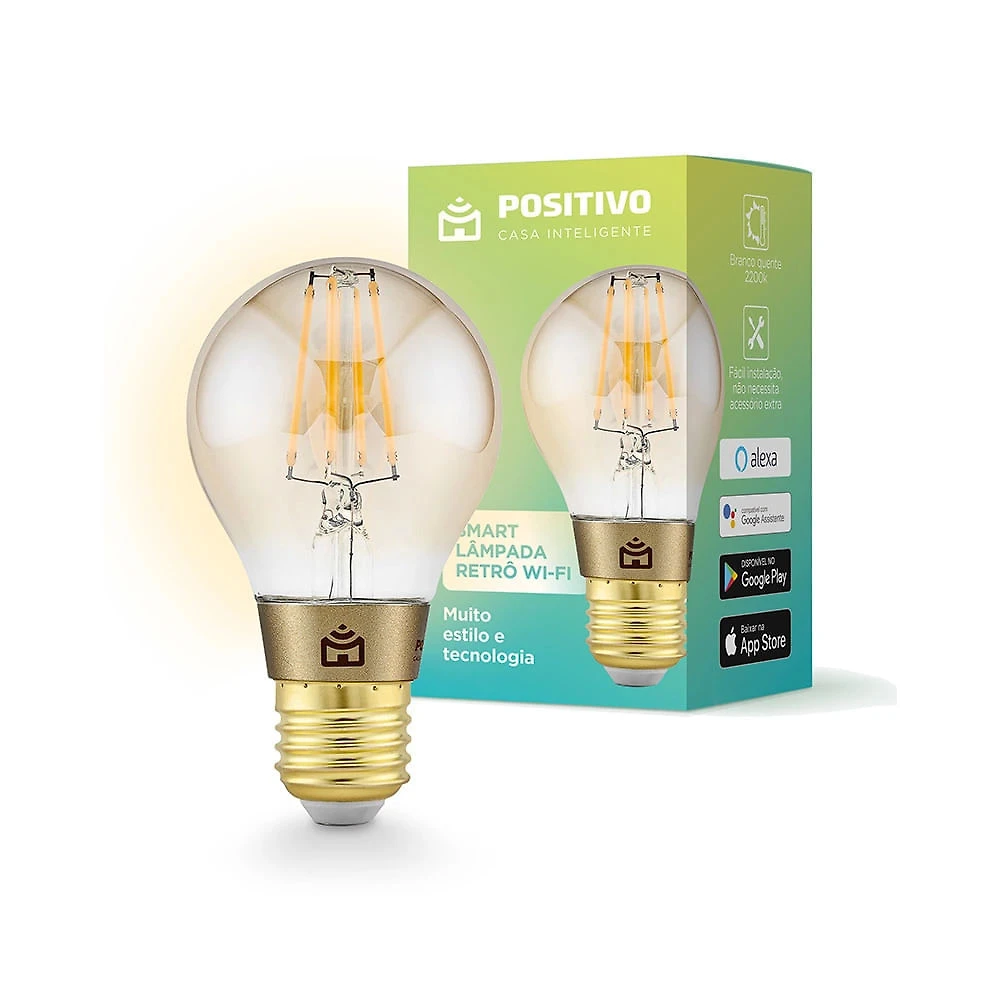 Smart Lâmpada Retrô Positivo Wi-Fi Smart Home Filamento LED 7W Bivolt