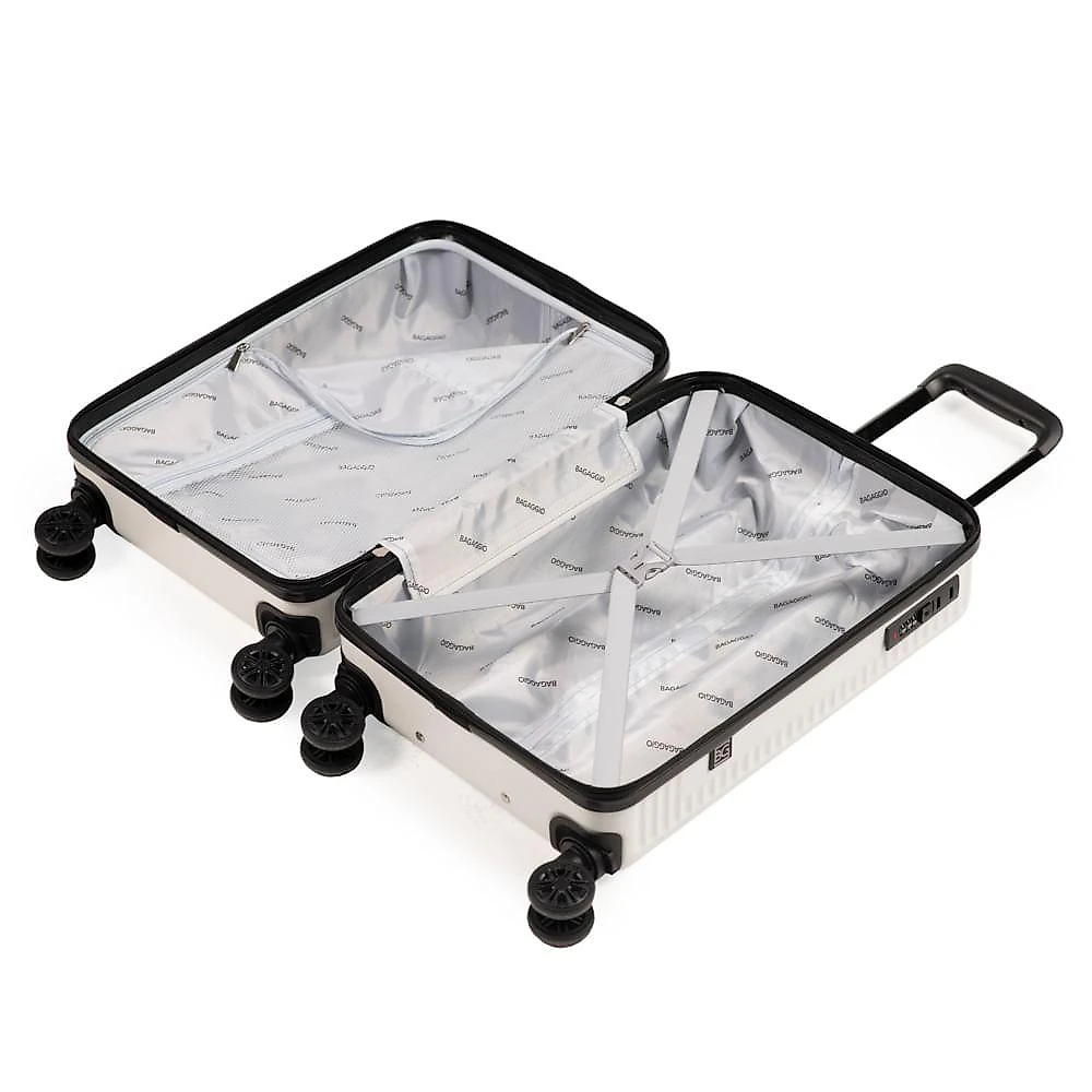 Mala de viagem média 23kg abs 4 rodas 26" my way off white m