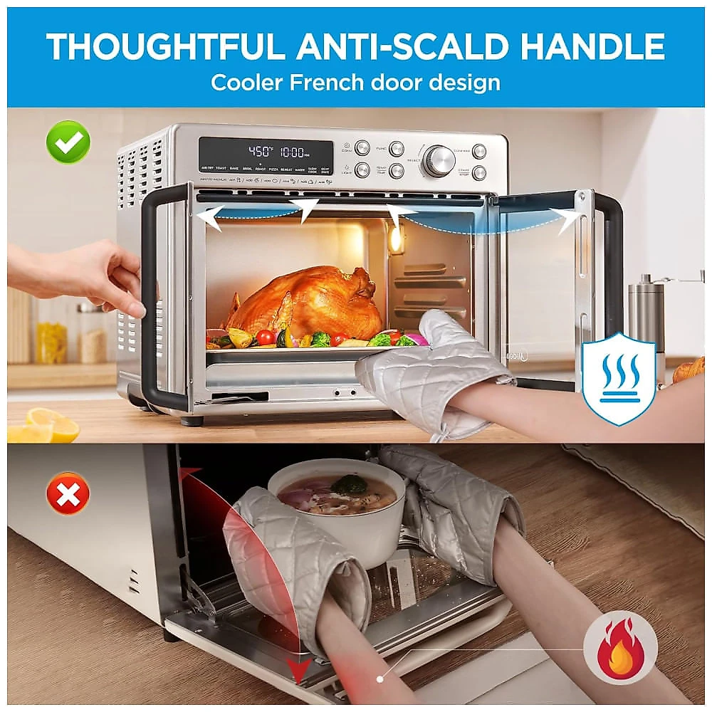 Forno e Fritadeira Elétrica Midea Flexify 10 em 1, 25L, Air Fryer com Portas French Door, 25% mais rápido, 90% menos óleo, aço inox, cozinha 110v