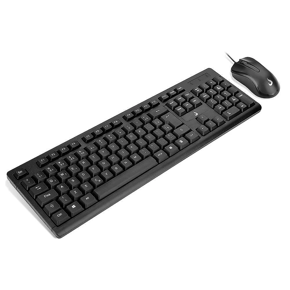 Teclado e Mouse Rise Mode Office OF 01, USB, ABNT2, Preto - RM-TM-01-FB