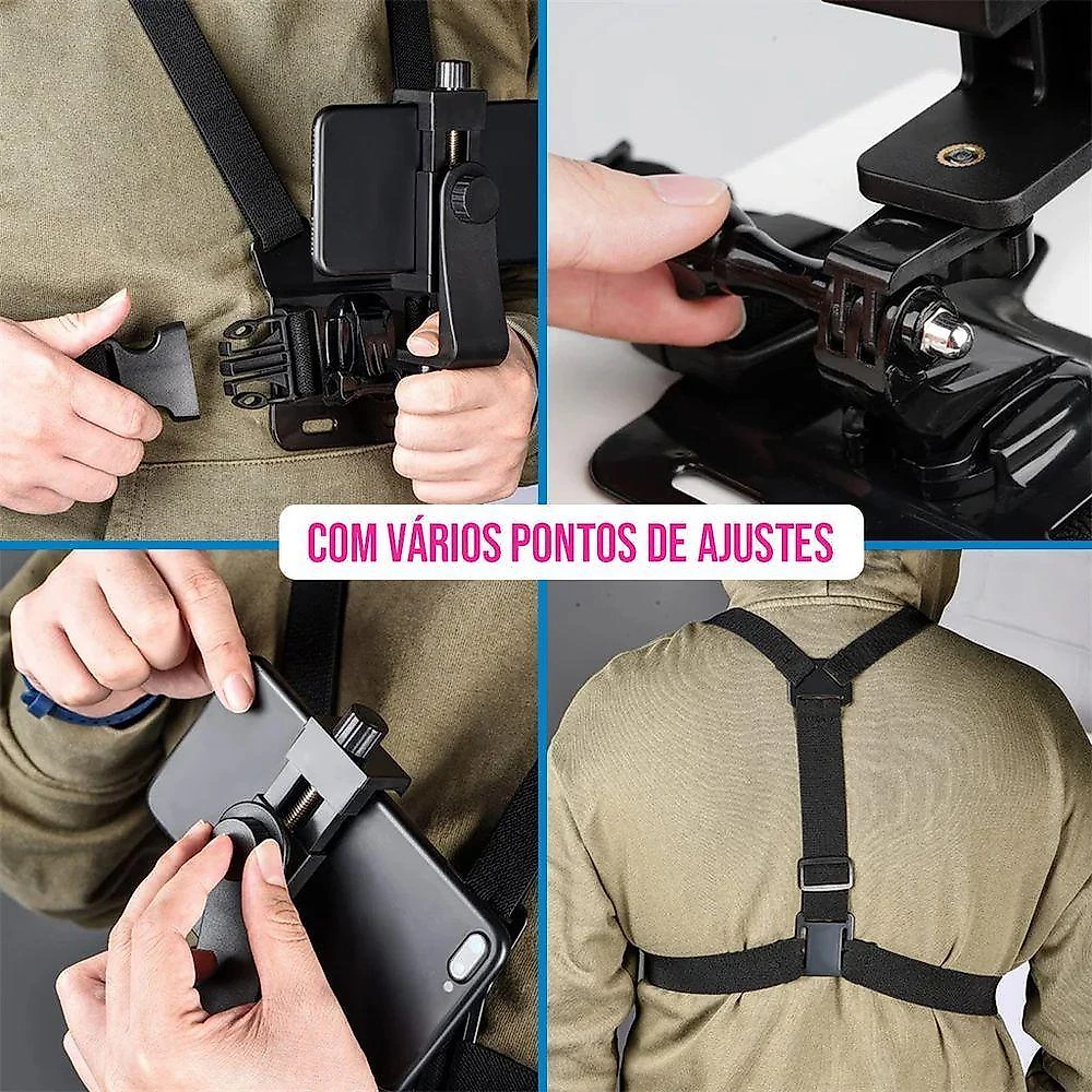 Suporte Peitoral para Celular Ajustável para Atividades Esportivas ao Ar Livre House Organizer