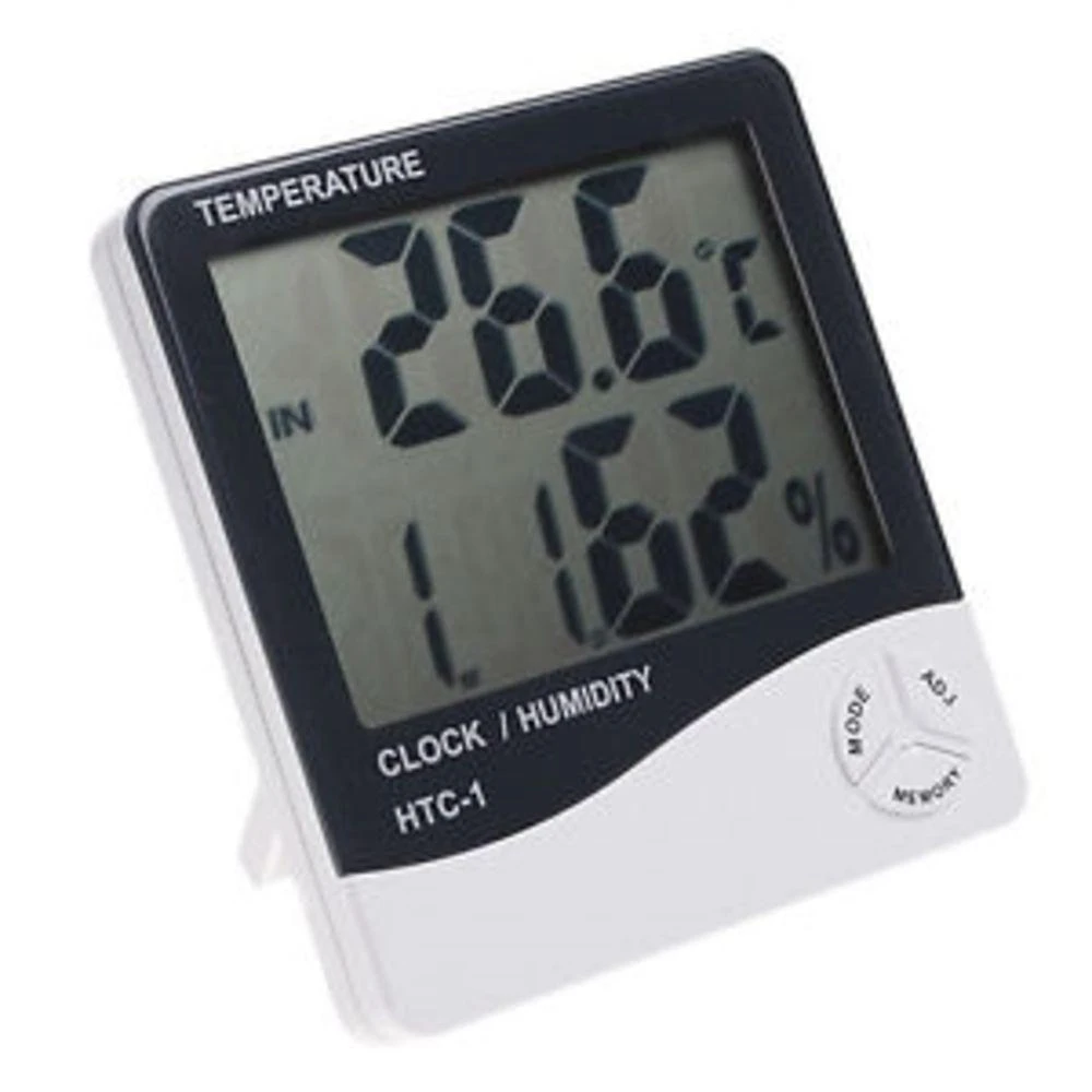 Termometro Digital Relogio Medidor Temperatura Umidade Termo
