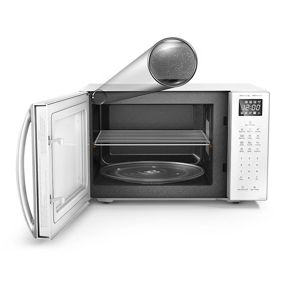 Microondas Panasonic Dupla Refeição 34L Branco - ST65LWRU 110v