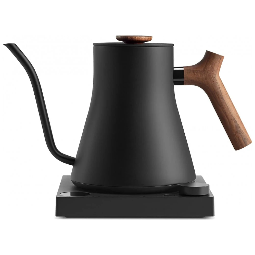 Chaleira Elétrica Fellow Stagg EKG Pro Preto Fosco com Alça de Madeira Nogal Controle Preciso de Temperatura 0,9 L 110V