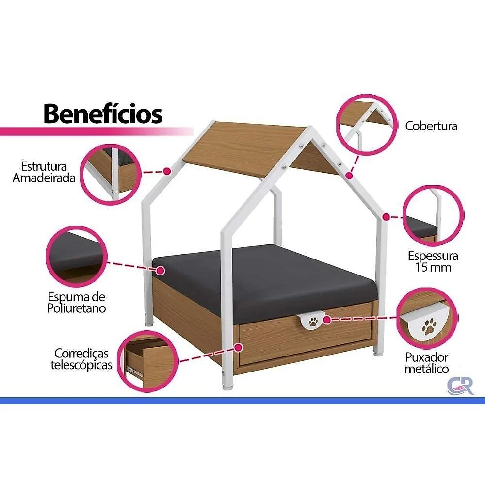 Cama Colchão PET p-Cachorro e Gato Kappesberg Casa Pet p-Cão e Gato LI054 Branco 54CM webcontinental-7909875381128