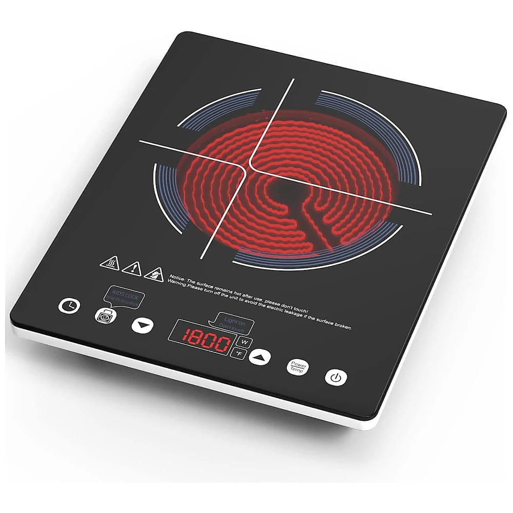 Cooktop Eltrico de Induo Porttil com Queimador nico, Painel Digital, 9 Nveis de Potncia, Trava para Crianas e Temporizador e Proteo Contra 110v