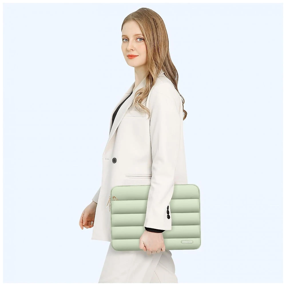 MOSISO 13.3" Bolsa Acolchoada para MacBook Air/Pro, HP, Dell, ASUS, Lenovo, Poliéster com Estojo Pequeno, Verde-Sálvia