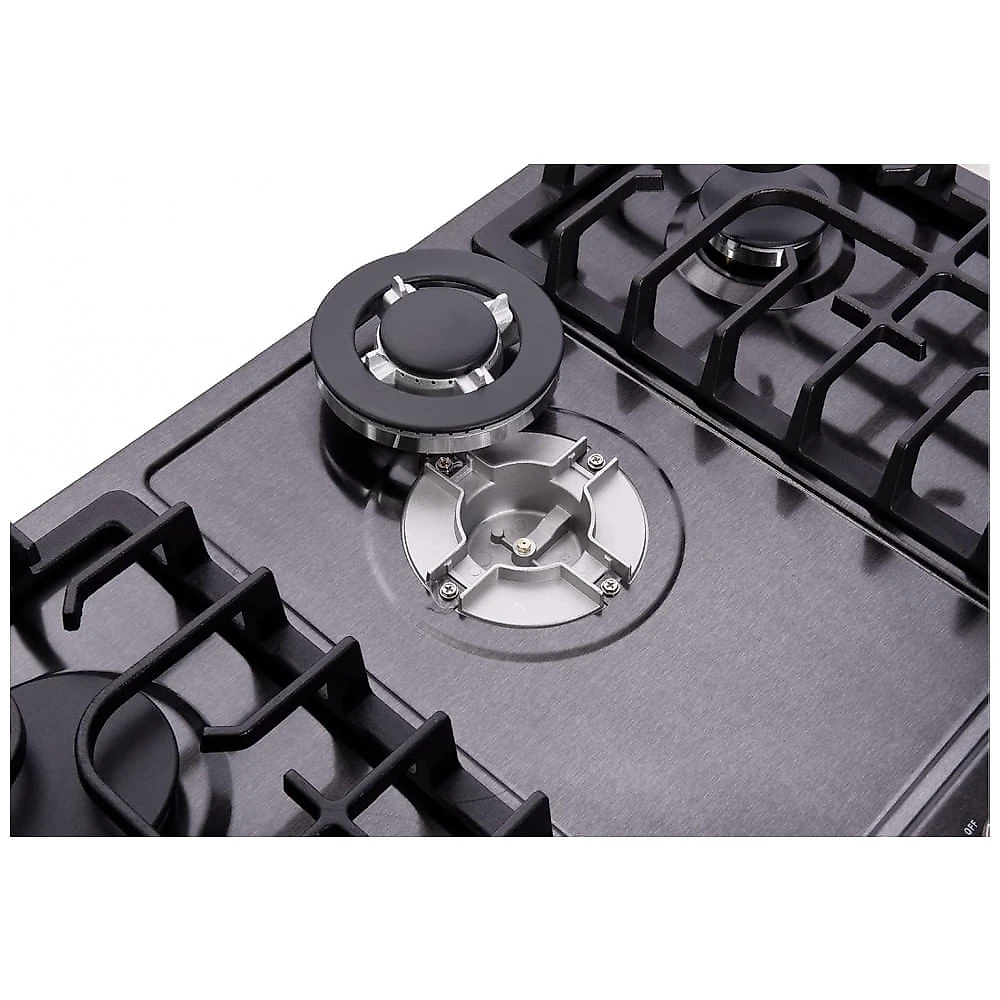 Cooktop a gás 5 bocas Deli-Kit inox escovado embutir queimadores selados em latão 110V