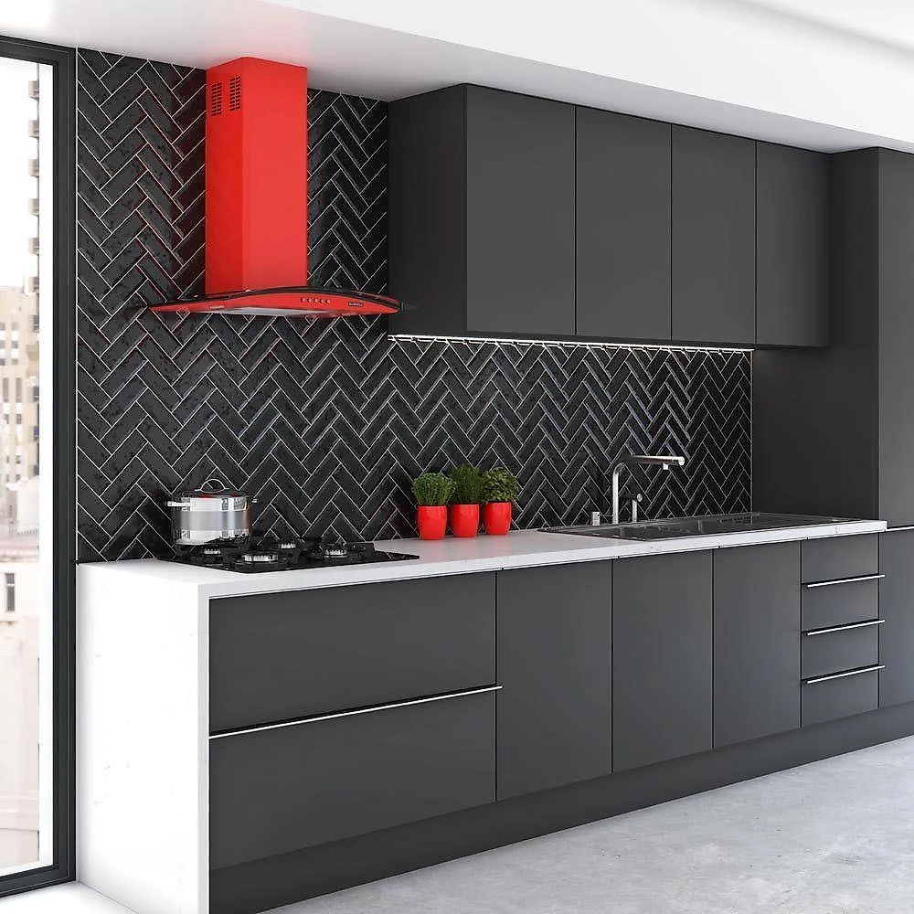 Coifa Nardelli De Parede Clean Vidro Curvo Vermelha 60cm Vermelho 220V