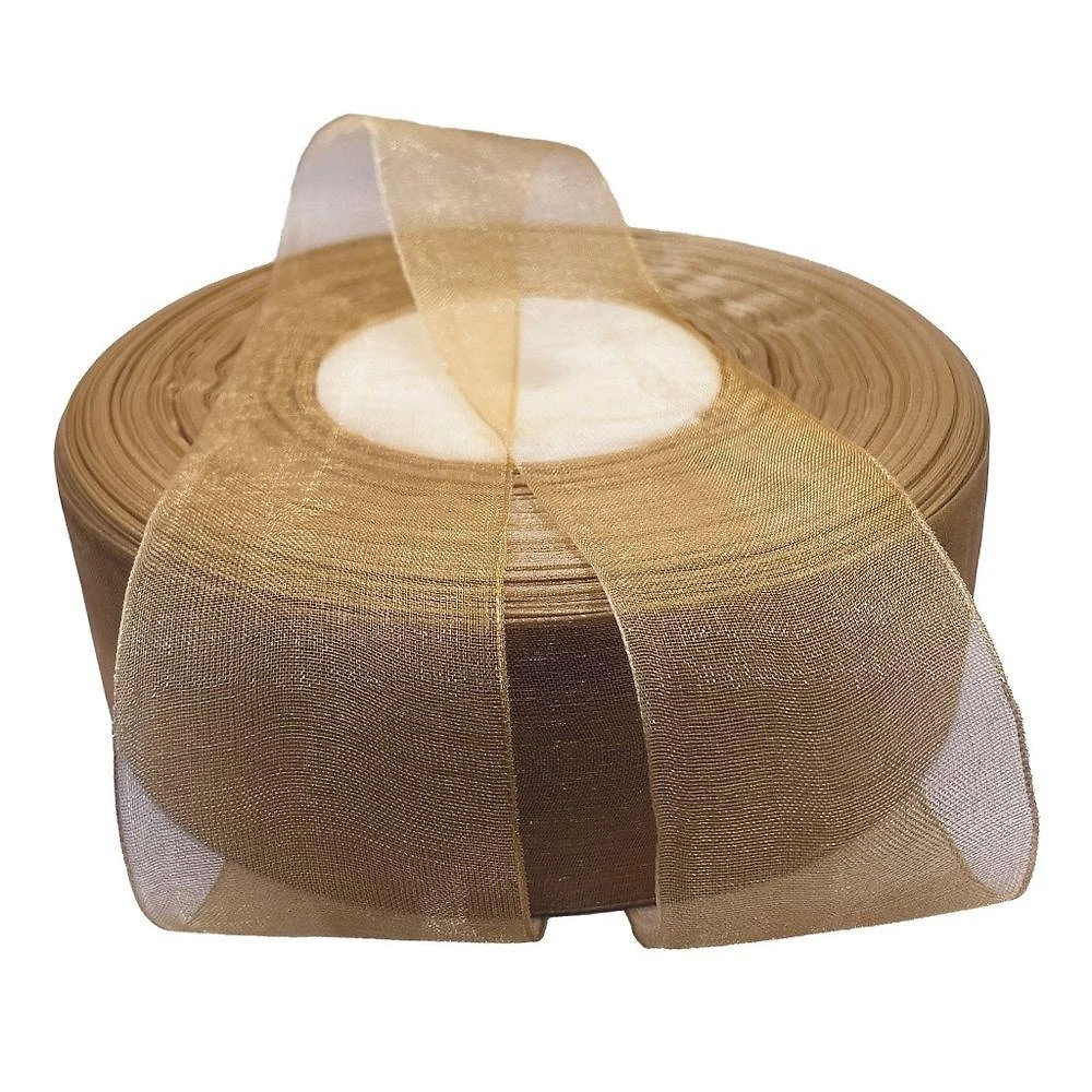 Fita de Organza Voal Premium com 38MM Dourado 10M para Artesanato OEM