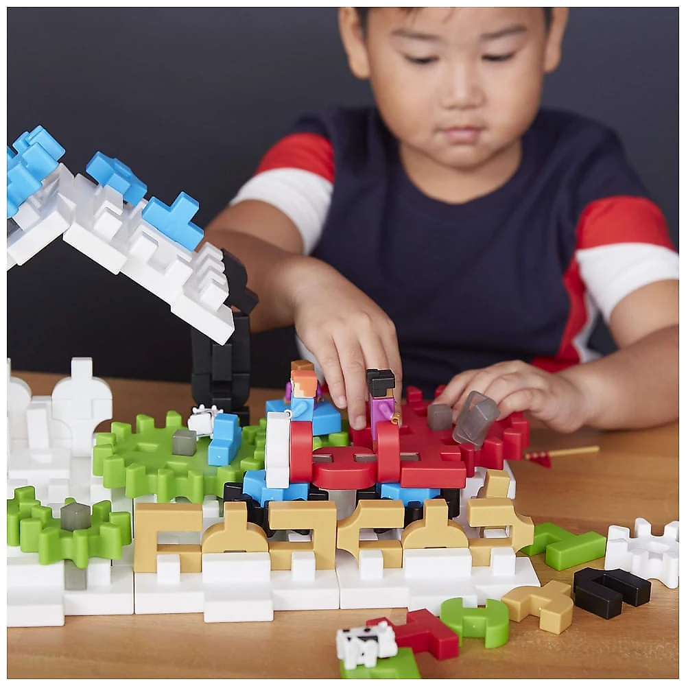 Blocos de construção interligáveis Guidecraft IO Blocks Tabletop System com 118 peças, engrenagens, e base de montagem para atividades STEM
