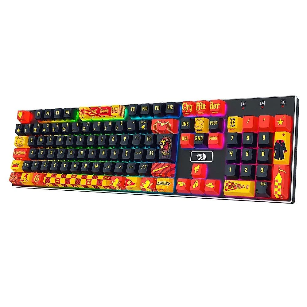 Keycap Gamer Redragon Harry Potter Grifinória, ABNT2, Preto, Vermelho e Amarelo - HP-944