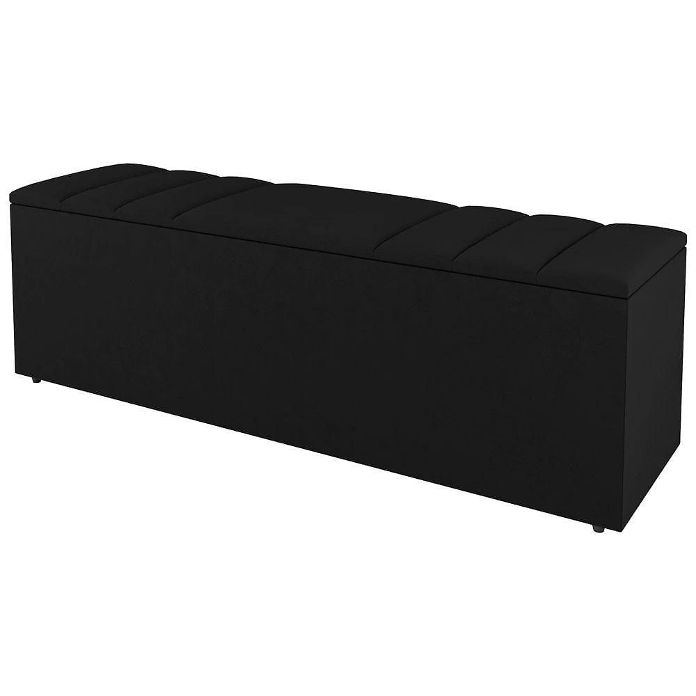 Calçadeira Baú Queen Size Grace 160Cm Sintético Preto