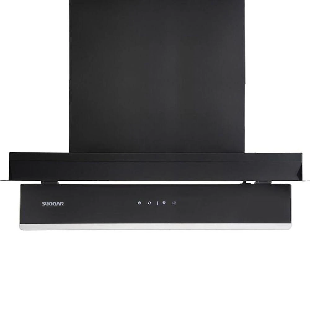 Coifa de Embutir Suggar Titanium 90CM Preto Painel Móvel Touch 890m3-h 110V