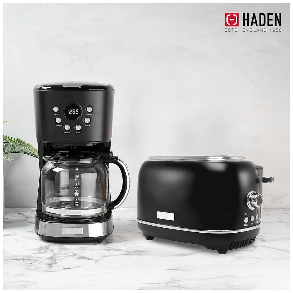 Conjunto cafeteira elétrica 12 xícaras e torradeira 2 fatias Haden Heritage turquesa e cromo 1000W 110V