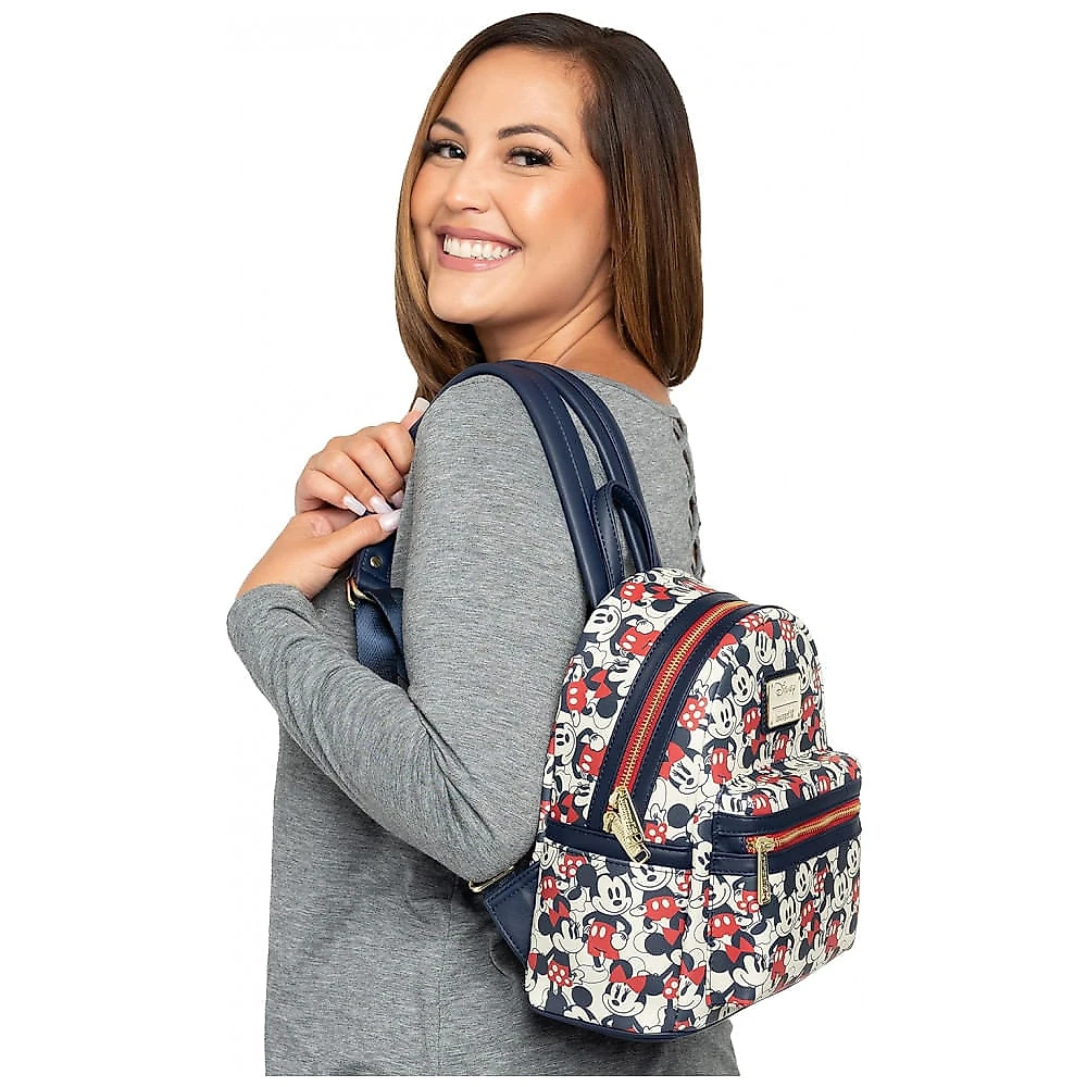 Mochila Escolar Infantil Loungefly Disney Minnie Mouse para Crianças a Partir de 3 Anos, Preta