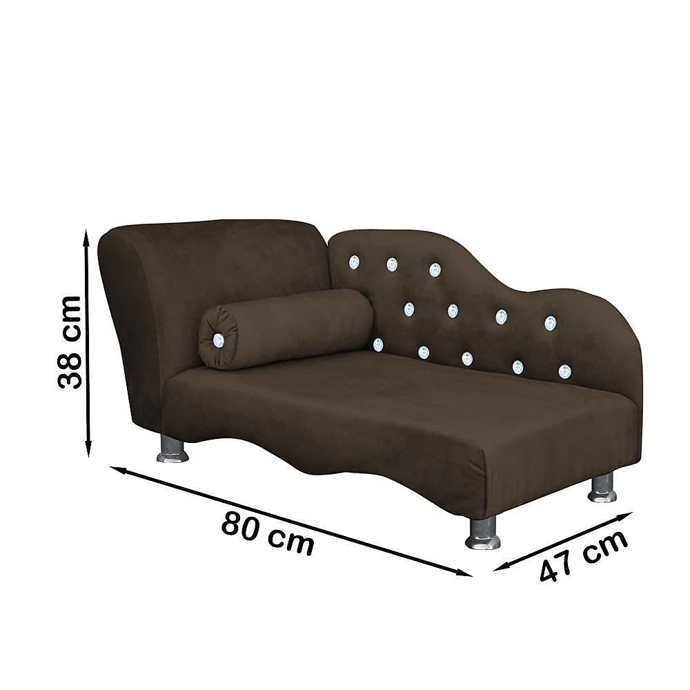 Cama Caminha Diva Pet Veludo Strass Marrom Dvinn Marrom
