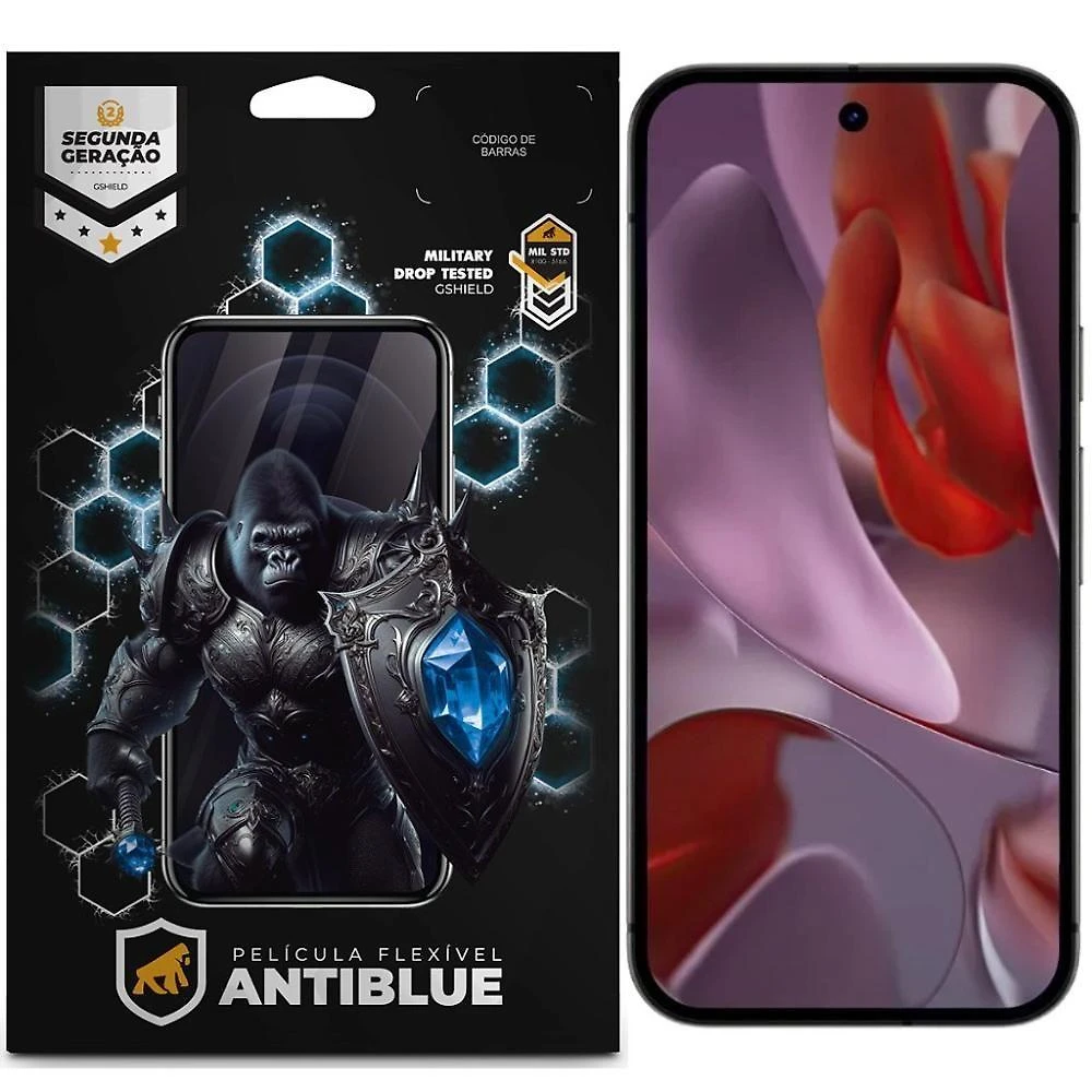 Película para Celular Gshield Google Pixel 9a Antiblue Bloqueia Luz Azul UV Transparente