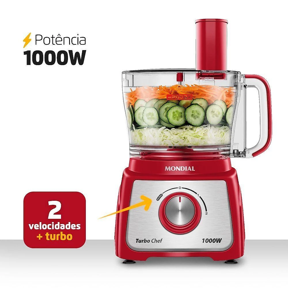 Multiprocessador Turbo Chef 9 Em 1 Mondial Mpn-01-rf Multiprocessador Mpn-01-rf 127v/60hz .