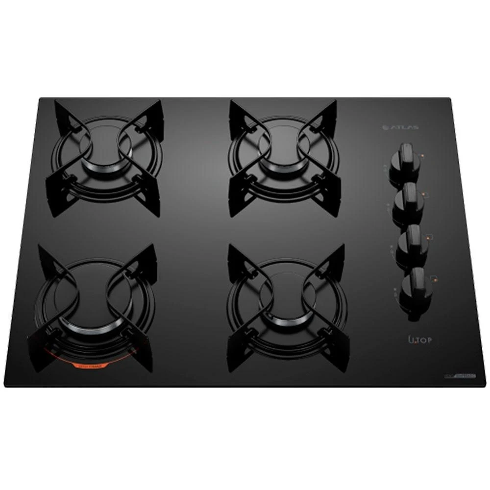 Cooktop 4 Bocas Atlas U Top Acendimento Superautomático, Preto