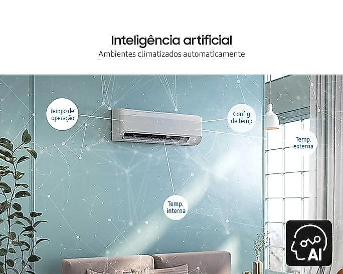 Ar-condicionado Split Inverter Samsung WindFree 12000 BTus Frio AR12DYFAAWK 220V