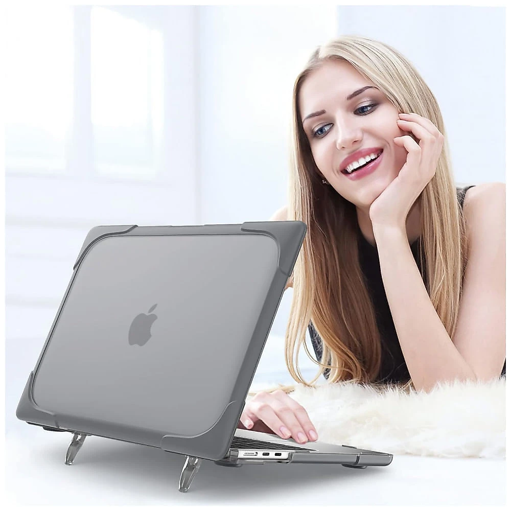 Capa Rígida Antichoque Cinza para MacBook Air 15″ (2023–2025, Modelos A3241/A3114/A2941, M2/M3/M4) – MEEgoodo