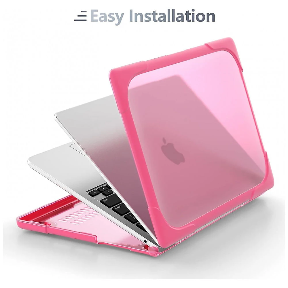 Capa Rígida Batianda para MacBook Pro 13" – Modelos A2289, A2251, A2338 M1/M2 com Suporte Dobrável, Tampa de Teclado e Película de Tela - Rosa