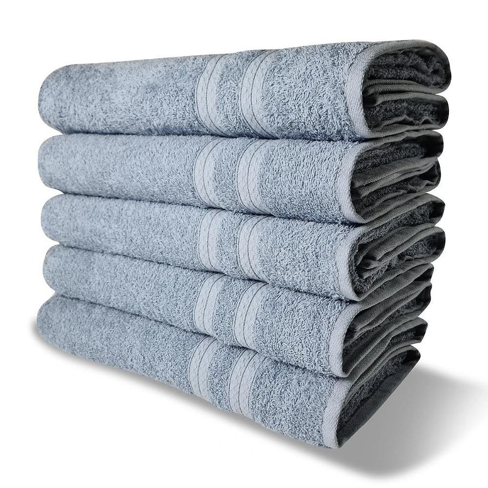 Kit 5 Toalhas De Banho 430g m² Grande Grossa 80x150cm Itália Soft Azul