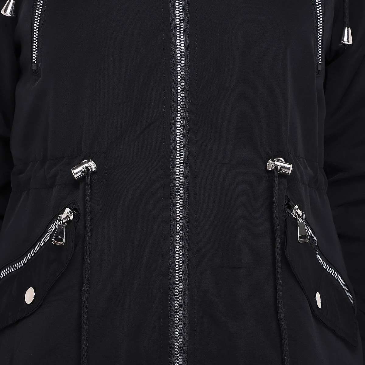 Miniatura Jaqueta Facinelli Parka Peluciada Capuz Feminina Preto - G
