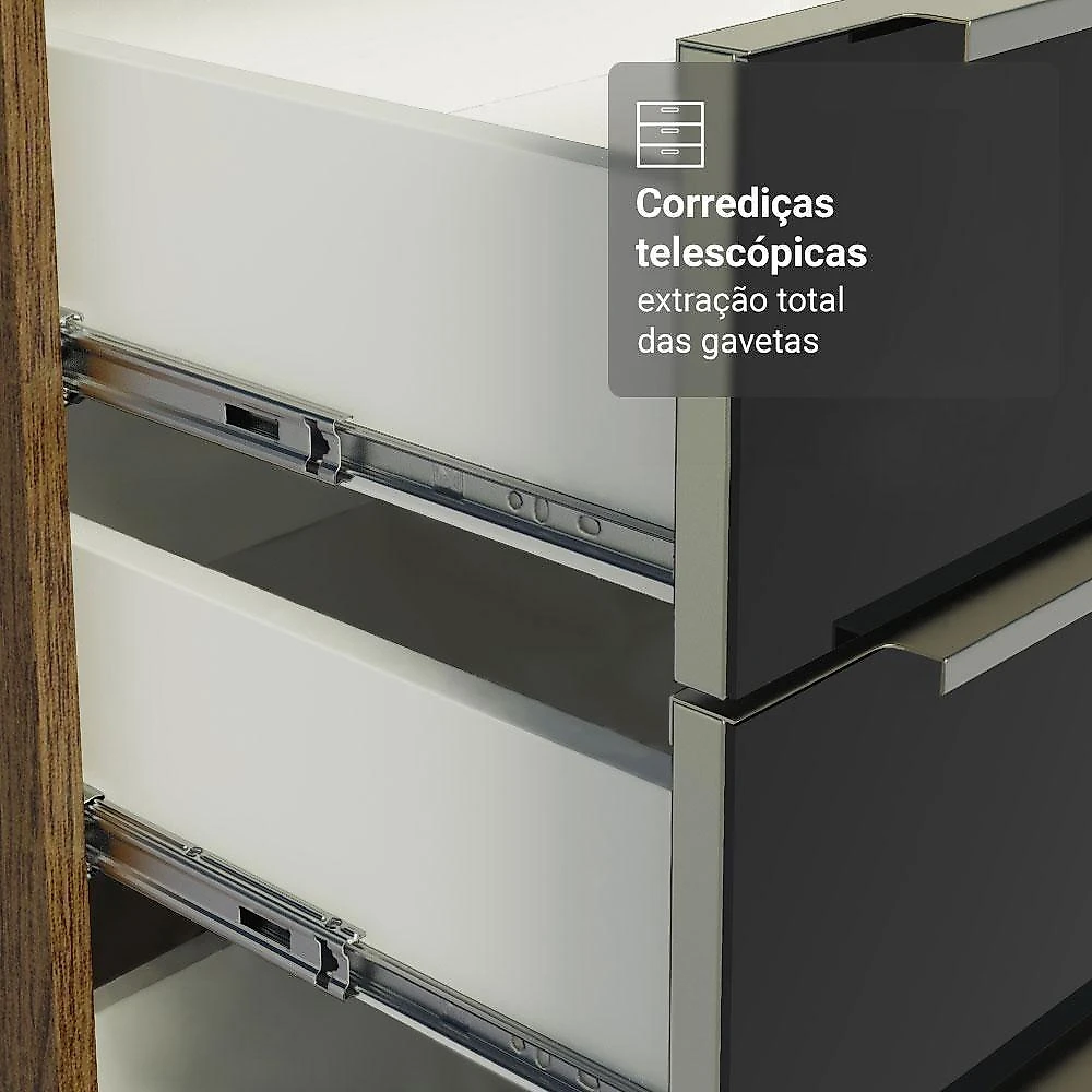 Cozinha Completa Lux 9 Portas 3 Gavetas MDP 270CM Madesa